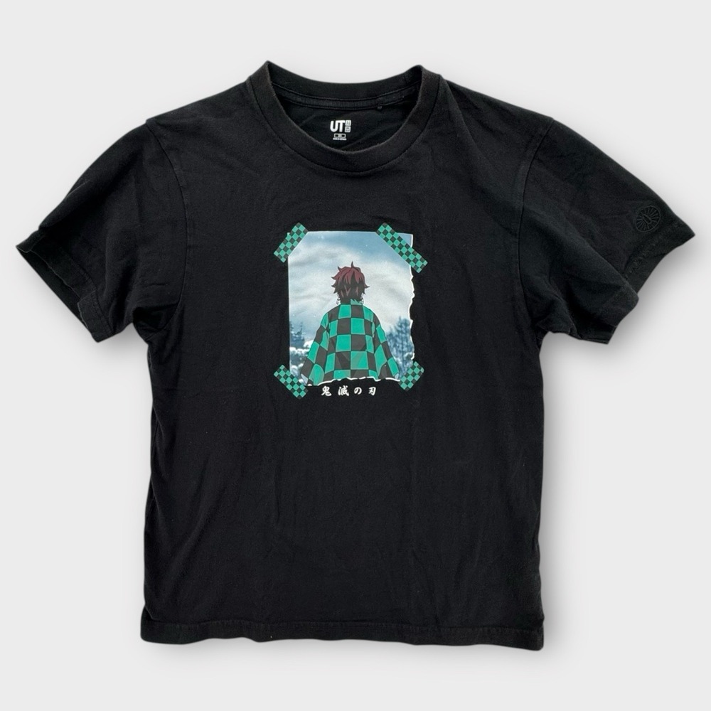 Uniqlo x Demon Slayer Shirt Mens XS Black UT Archive Tanjiro Kamado 341-440882
